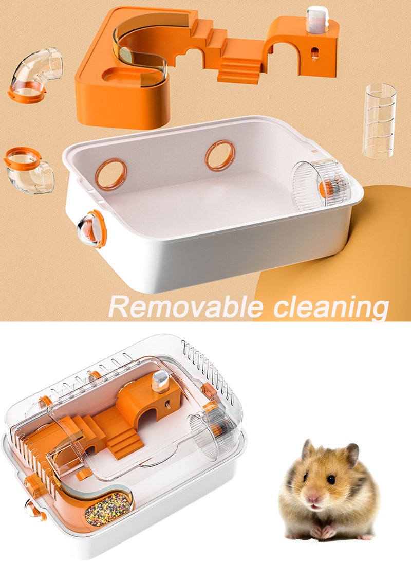 Transparent Hamster Cage Small Animal Cage Mice House Small Animal House with Exercise Wheels Pet cage - Image 5