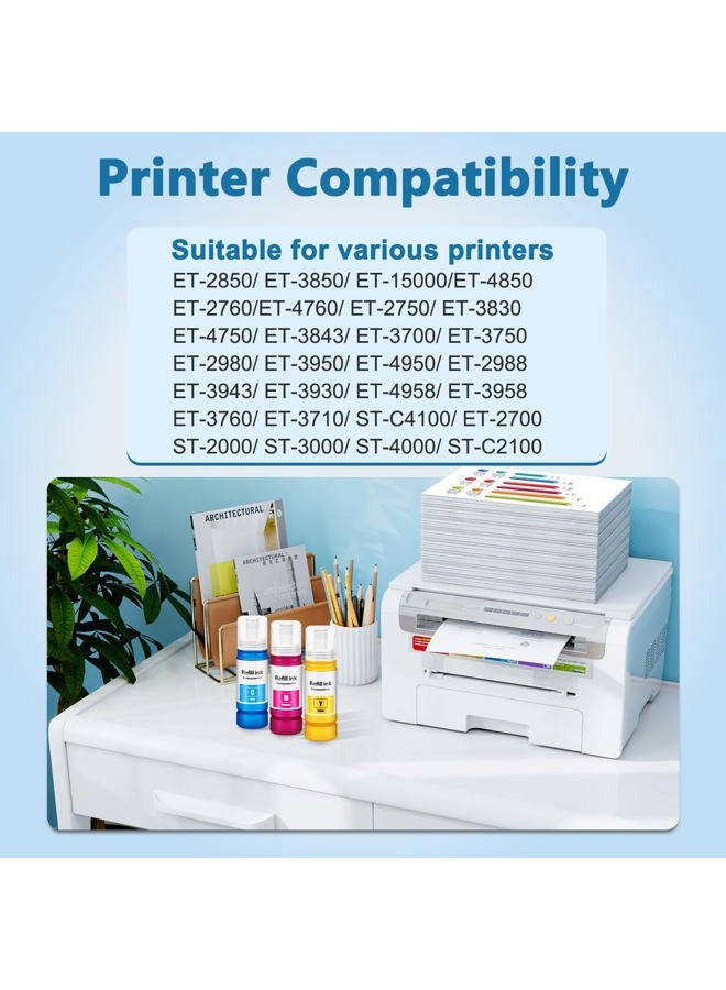 DEEIYUER 502 Ink Refill Bottles ET-2850 ET-3850 ET-15000 ET-4850 Replacement for Epson 502 Color Ink Compatible for Ecotank ET 2850 ET 3850 ET-4760 ET-2760 ET-3830 ET 15000 ET 4850 ET-3843 2750 4750 Printer - Image 2