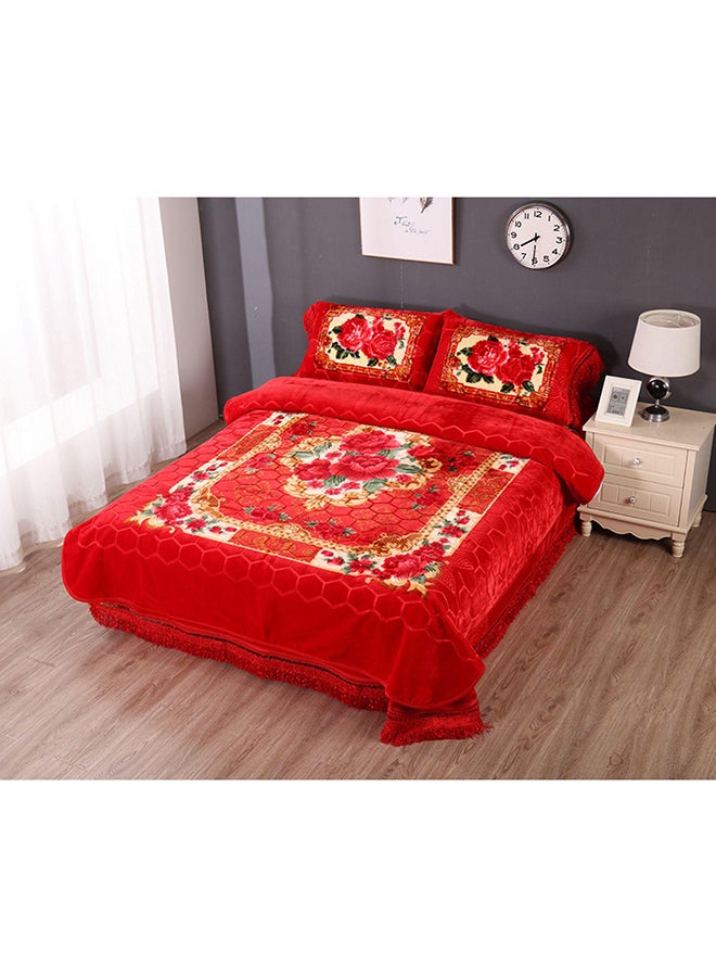 Stargold Blanket Set of 4 Pieces 220 x 240CM 1 Ply Premium Blanket With Bedcover Pillowcase 