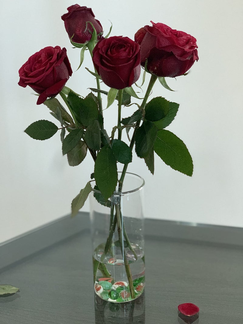 LABZIO Home Flower Vase – Borosilicate 3.3 Hand-Blown Transparent Glass (7.5 Inch) – Elegant Diwali Home Decor, Festive Floral Display, Pooja Room & Living Room Decorative Vase - Image 1