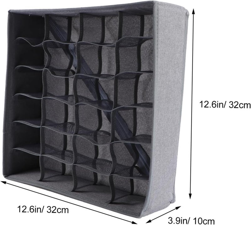 Evona NonWoven 24 Cell Foldable Drawer Organizer For Wardrobe Clothes Undergarment l Underwear Case l Sock Storage Box l Divider Storage Box Socks Bra Tie And Scarfs - Image 3