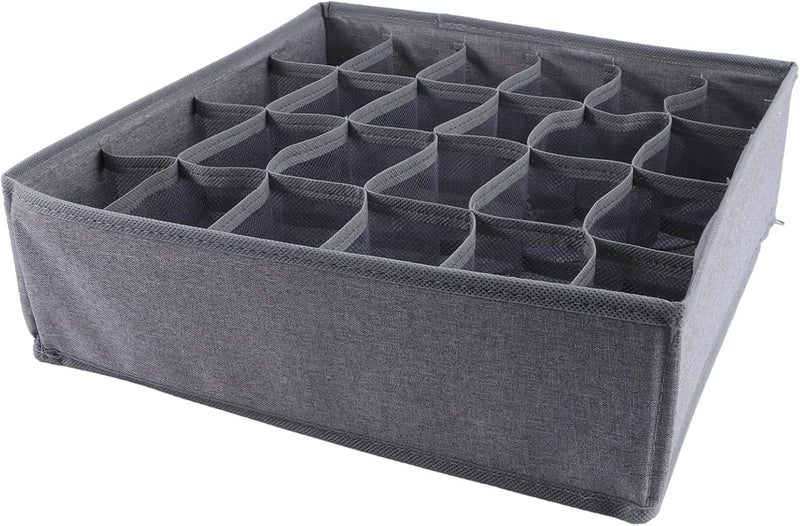 Evona NonWoven 24 Cell Foldable Drawer Organizer For Wardrobe Clothes Undergarment l Underwear Case l Sock Storage Box l Divider Storage Box Socks Bra Tie And Scarfs - Image 1