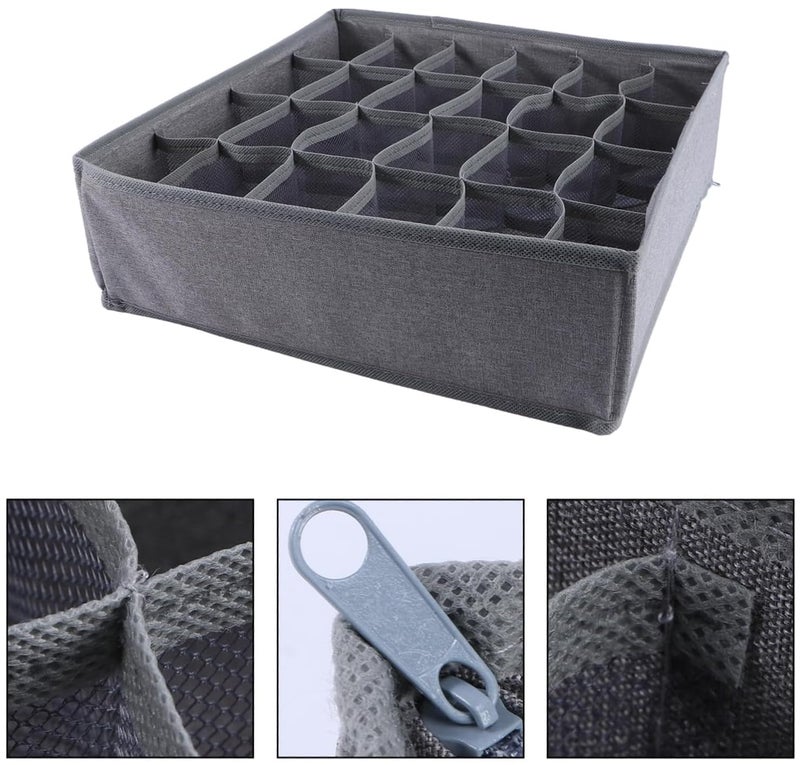 Evona NonWoven 24 Cell Foldable Drawer Organizer For Wardrobe Clothes Undergarment l Underwear Case l Sock Storage Box l Divider Storage Box Socks Bra Tie And Scarfs - Image 4