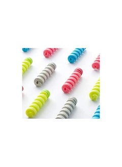 Generic Silicone Charger Cable Protector 3 Packs, Total of 12 Pieces - Silicone Cable Protector with Coiled System for Spiral Cable Wire, Protective Cover Case for Earphones, Mouse and USB Charger Cable for Mobile - Colorful Cute Spiral Cable Protector to Protect Charger Cord and Data Line for Mobile - USB Cable Protector Cover B for Earphone - Data Charger Cord Cover and Headphone Wrap Line - Rubber Protective Cover with Chain Cover for Cell Phone Data Cable, Multiple Colors (Comes in Random Color)  - Image 2