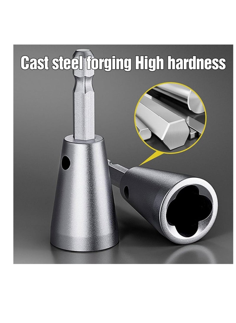 Excefore Wire Twister Tool, 2 PCS Wire Cap Nut Twister, Wire Twisting Tool, Spin Twisting Wire Connector Socket, Wire Twister Tool for Drill, Wire Stripper Tool, Wire Stripping Tool for Drill  - Image 2