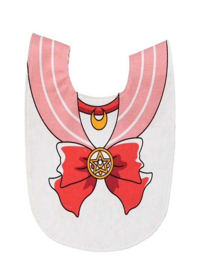 Yellow Bee Cotton Bow and Floral Print Reversible Bib with Double Closure for Girls, White and Pink, 6-18 Months - Image 5