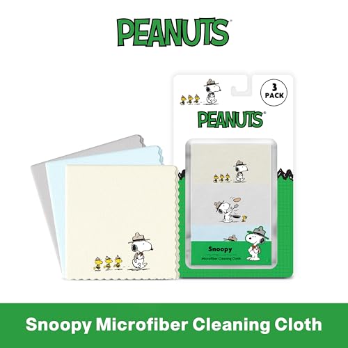 Purgenic Microfiber Cloth & Glasses Wipes (3 Pack) Lens & Glasses Cleaning Cloth - Eye Glass Clean Cloths - Eyeglass Cleaning Cloths - Camera Lenses & Gadget Delicate Screens - Snoopy - Image 2