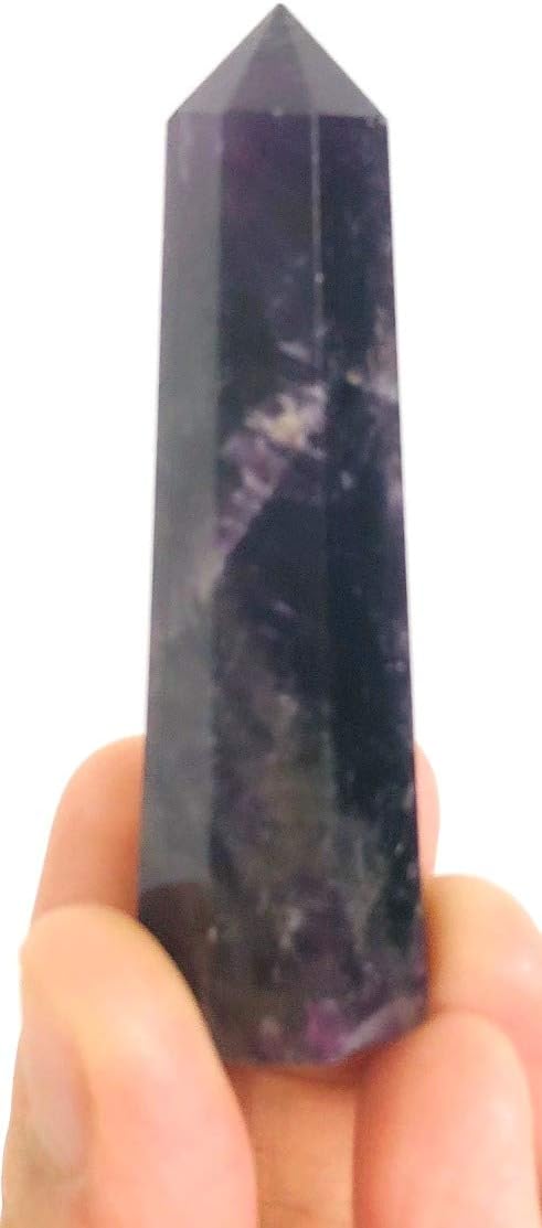 crystalmiracle Amethyst Generator Obelisk Point Crystal Healing Wellness Gift Positive Energy Chakra Meditation Powerful Wand Gemstone Reiki FENG Shui Chakra Peace