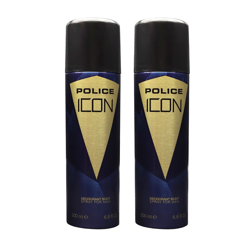 Police ICON Deodorant Spray 200ml (Pack of 2) - Image 1