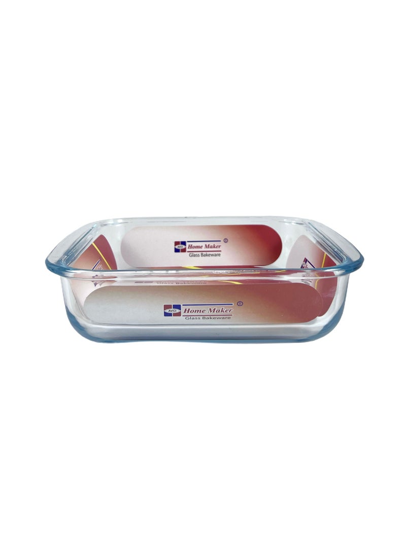 Homemaker Square Glass Baking Dish – 1.1 Litre – 20.6 x 18.1 x 5 cm – Clear Oven-Safe Dish for Baking, Roasting & Serving - Image 3