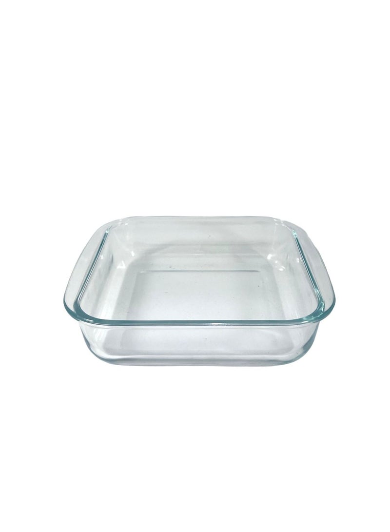 Homemaker Square Glass Baking Dish – 1.1 Litre – 20.6 x 18.1 x 5 cm – Clear Oven-Safe Dish for Baking, Roasting & Serving - Image 1