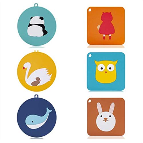 pepplo Silicone Trivet Mat/Coaster, Heat Resistant Coasters, Tableware Insulation Pad Potholders,Cups Pad,Placemat, Non-Slip Mat, Flexible,Color and Pattern May Vary (Set of 6) - Image 1