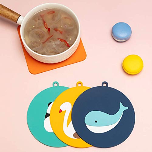 pepplo Silicone Trivet Mat/Coaster, Heat Resistant Coasters, Tableware Insulation Pad Potholders,Cups Pad,Placemat, Non-Slip Mat, Flexible,Color and Pattern May Vary (Set of 6) - Image 3