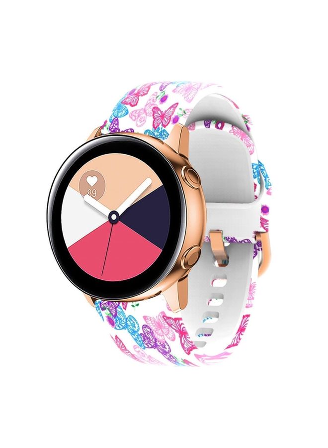 Replacement Strap For Samsung Galaxy Watch 46mm Silicone Printing Watch Band Colorful Butterfly