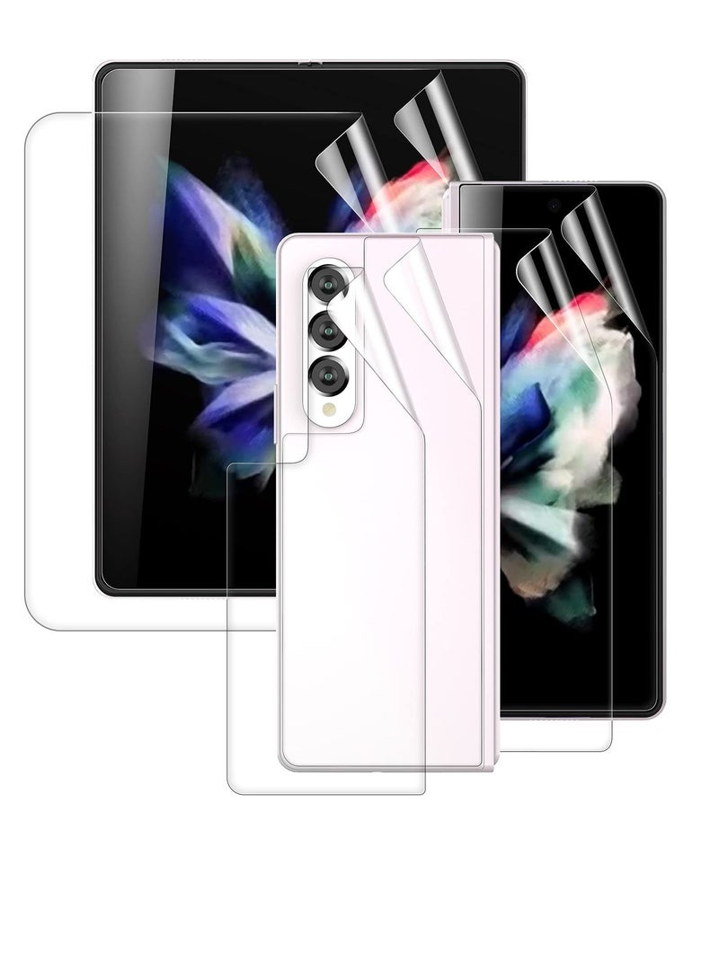SYOSI 2 Pack Soft Front Screen Protector, 2 Pack Inside Screen Protector, 2 Pack Back Screen Protector Compatible with Samsung Galaxy Z Fold 3 5G 2021, Bubble-Free Case Friendly - Image 4