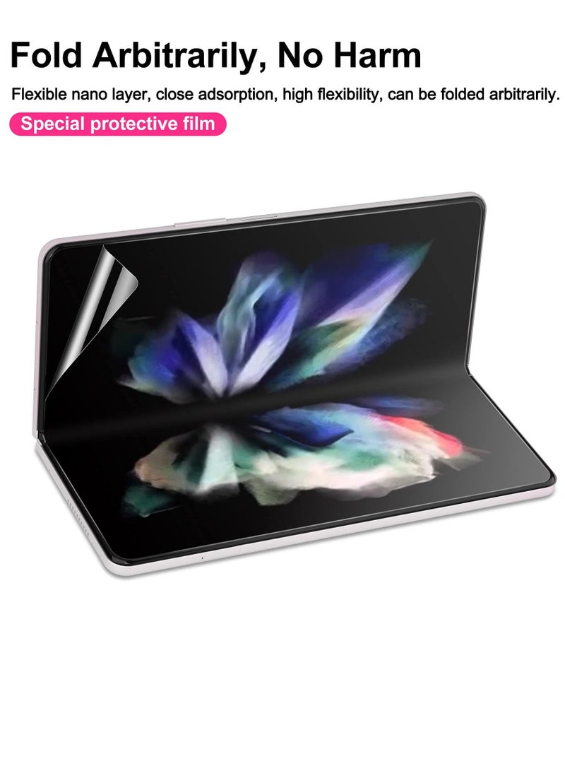SYOSI 2 Pack Soft Front Screen Protector, 2 Pack Inside Screen Protector, 2 Pack Back Screen Protector Compatible with Samsung Galaxy Z Fold 3 5G 2021, Bubble-Free Case Friendly - Image 3