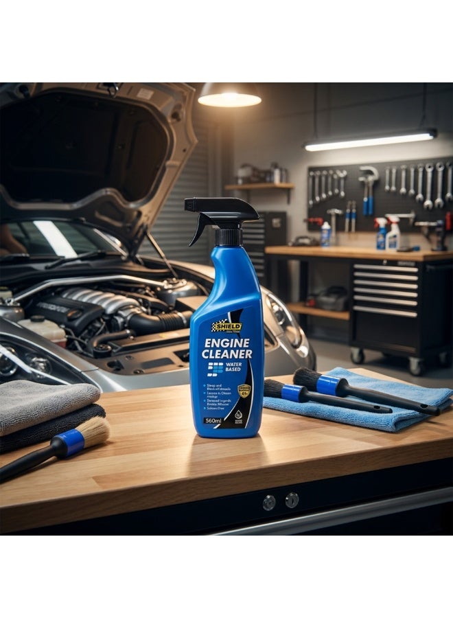 Shield Water Based Engine Cleaner Solvent Free Degreaser Powerful Engine Bay Cleaner Safe On Rubber Plastic Removes Grease Grime Residue Free Auto Engine Cleaning Spray 500ml Bottle Pack KSA - Image 4