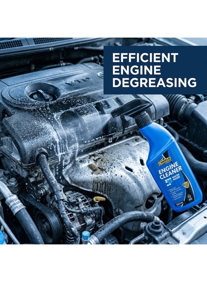 Shield Water Based Engine Cleaner Solvent Free Degreaser Powerful Engine Bay Cleaner Safe On Rubber Plastic Removes Grease Grime Residue Free Auto Engine Cleaning Spray 500ml Bottle Pack KSA - Image 5