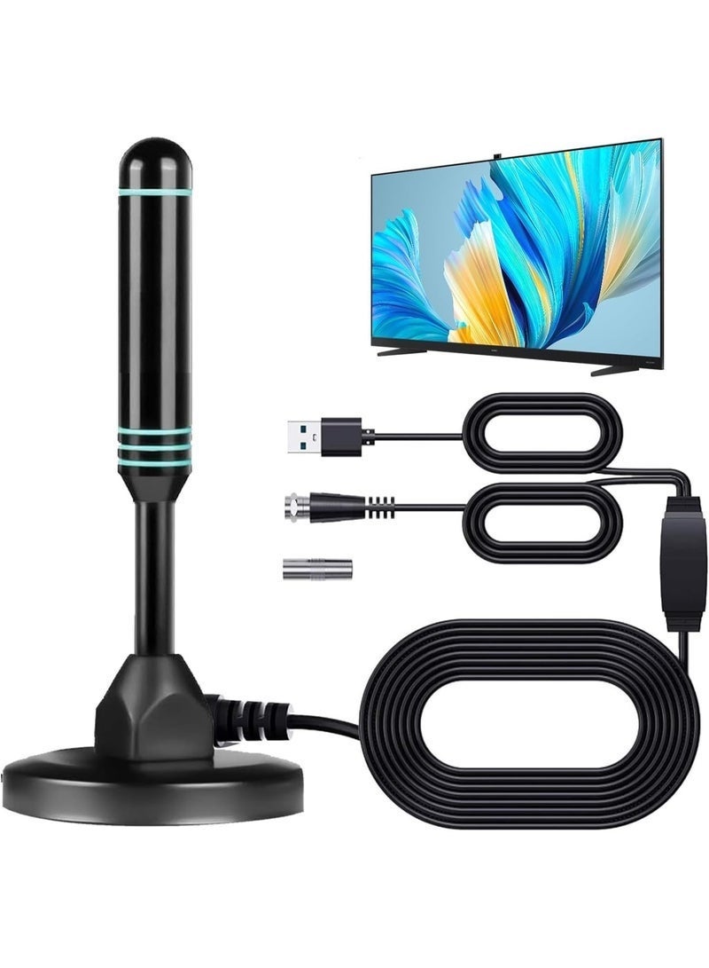 Arabest TV Antenna for Smart TV Indoor, Digital Antenna for TVs Antenna with Strong Magnetic Base, 360° Reception T V Antenna for Local Channels HDTV Antenna for TVs Indoor 4k-16.4ft(Black) - Image 1