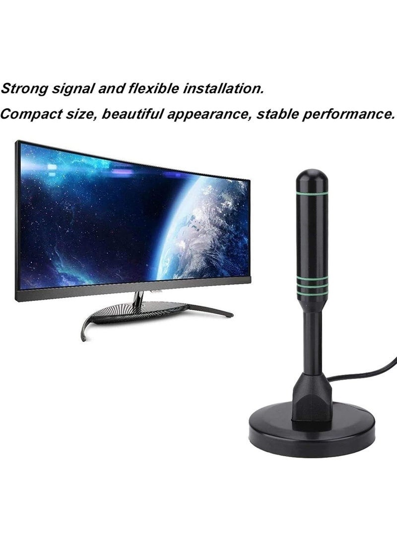 Arabest TV Antenna for Smart TV Indoor, Digital Antenna for TVs Antenna with Strong Magnetic Base, 360° Reception T V Antenna for Local Channels HDTV Antenna for TVs Indoor 4k-16.4ft(Black) - Image 2