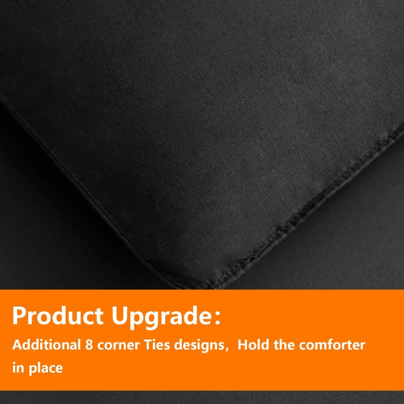 TAIMIT Dark Grey Twin Size Comforter Set - 5 Pieces, Bed in a Bag Bedding Sets with All Season Soft Quilted Warm Fluffy Reversible Comforter,Flat Sheet,Fitted Sheet,1 Pillow Shams,1 Pillowcases - Image 5