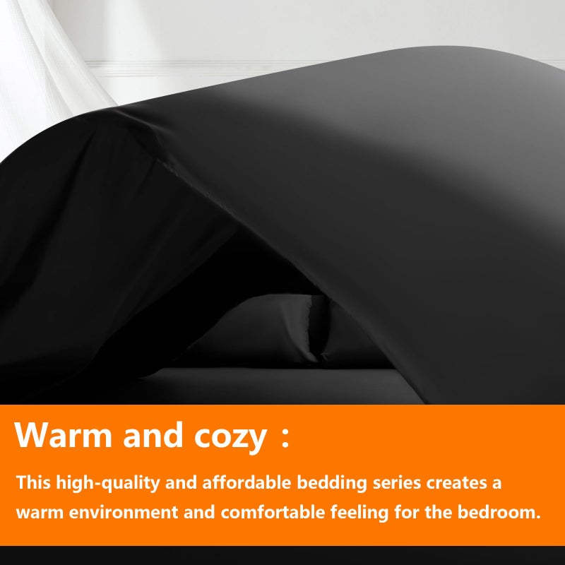 TAIMIT Dark Grey Twin Size Comforter Set - 5 Pieces, Bed in a Bag Bedding Sets with All Season Soft Quilted Warm Fluffy Reversible Comforter,Flat Sheet,Fitted Sheet,1 Pillow Shams,1 Pillowcases - Image 2
