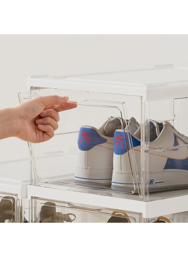 Noon East Pack of 6 Sturdy Clear Shoe Storage Organizer, Stackable Boxes for Closet, Foldable Space-Saving Shoe Rack for Sneaker Boot Container - Image 5