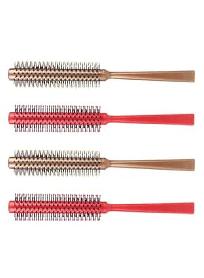 4 Pcs Round Roller Hair Combs For Curling Styling Massage Professional Salon Set Random Color - Image 1