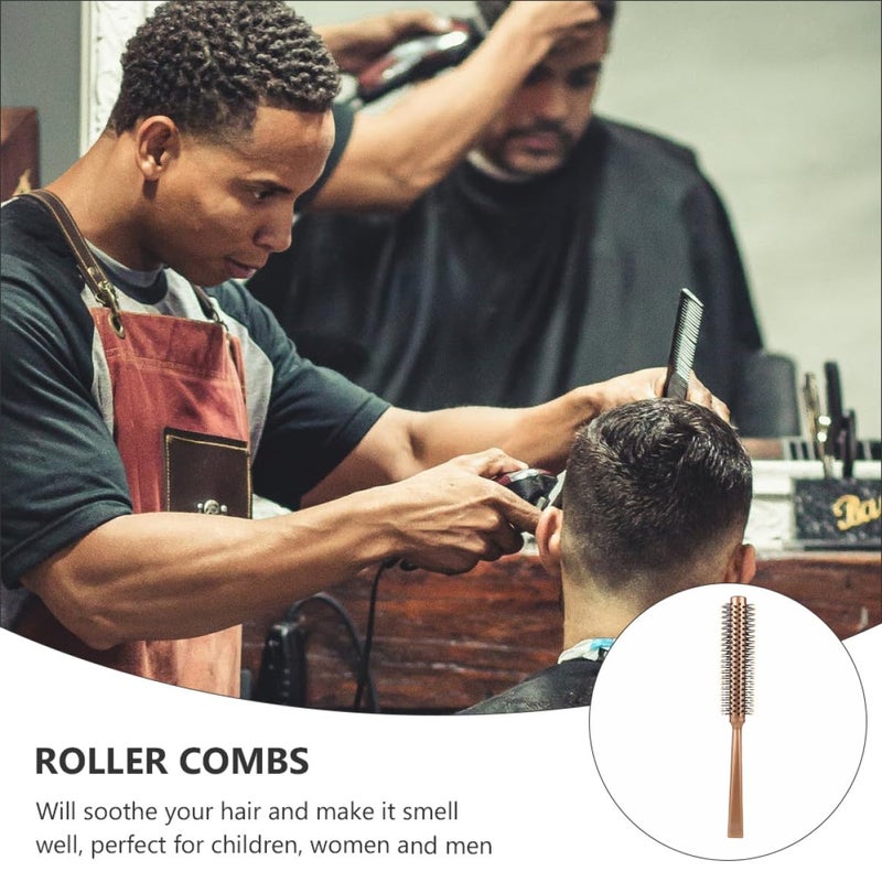 4 Pcs Round Roller Hair Combs For Curling Styling Massage Professional Salon Set Random Color - Image 5
