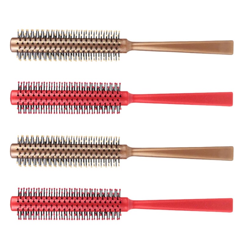 4 Pcs Round Roller Hair Combs For Curling Styling Massage Professional Salon Set Random Color - Image 2