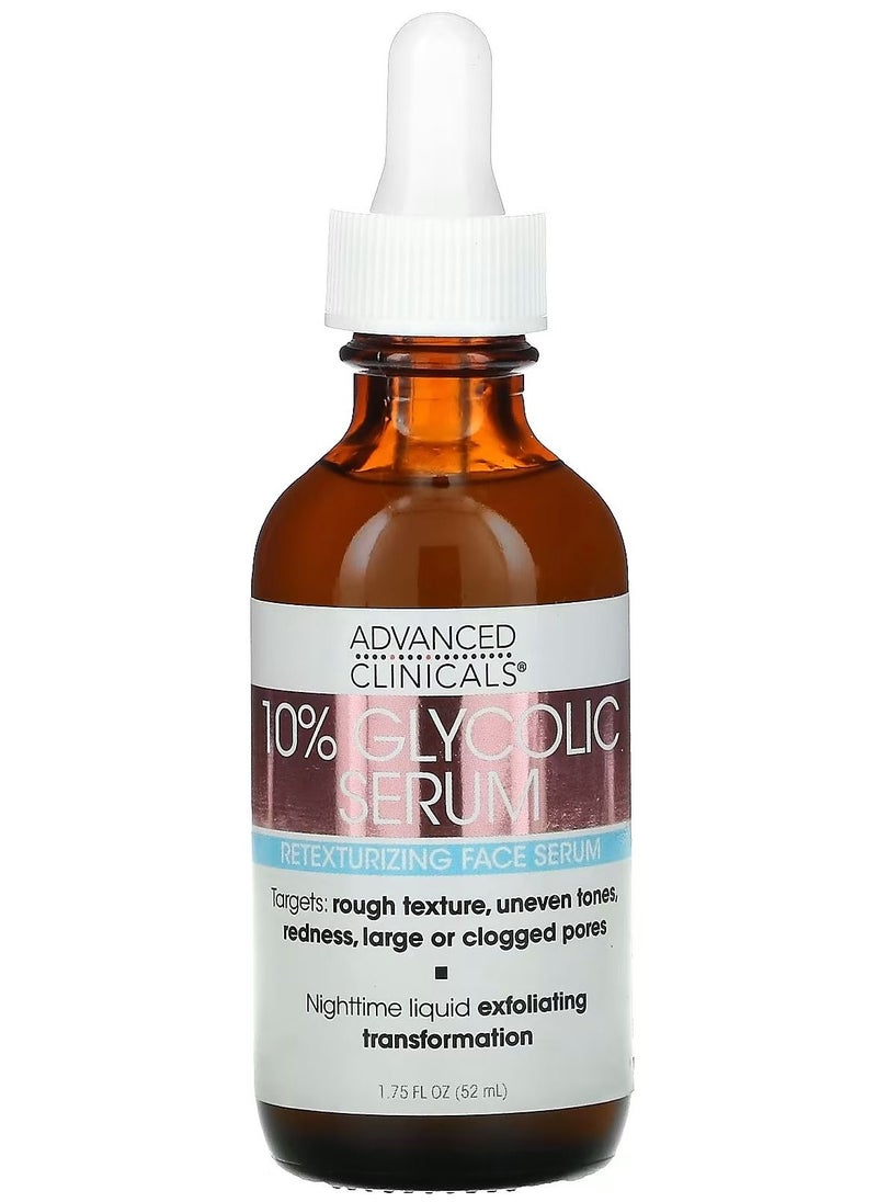 Advanced Clinicals 10% Glycolic Serum 1.75 fl oz 52 ml 
