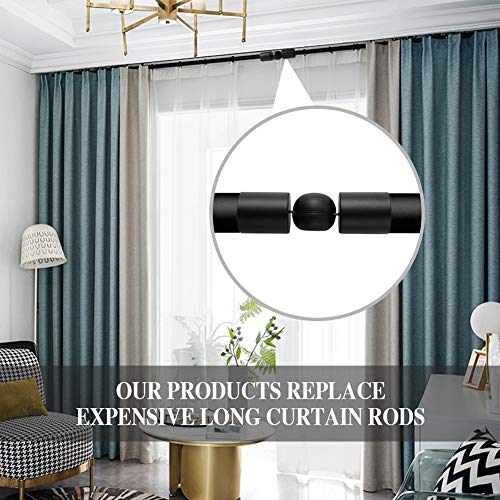 Anndason Heavy Duty Hinged Elbow Connector Curtain Rod Corner Connector Elbow Connector for 1 Inch Bay Window Curtain Rods, Black Color, (Set of 2) - Image 4