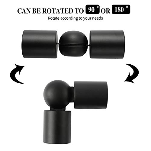 Anndason Heavy Duty Hinged Elbow Connector Curtain Rod Corner Connector Elbow Connector for 1 Inch Bay Window Curtain Rods, Black Color, (Set of 2) - Image 3