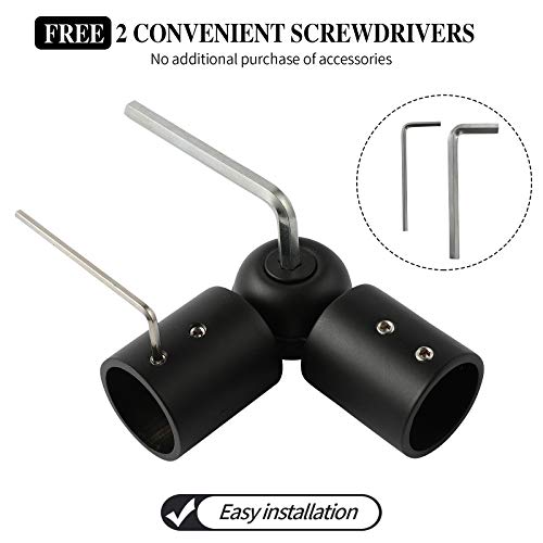 Anndason Heavy Duty Hinged Elbow Connector Curtain Rod Corner Connector Elbow Connector for 1 Inch Bay Window Curtain Rods, Black Color, (Set of 2) - Image 2
