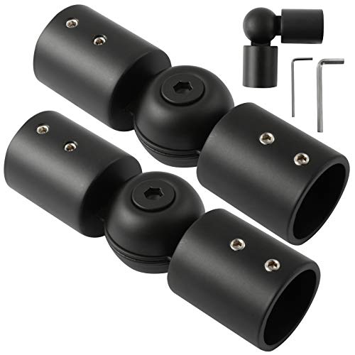 Anndason Heavy Duty Hinged Elbow Connector Curtain Rod Corner Connector Elbow Connector for 1 Inch Bay Window Curtain Rods, Black Color, (Set of 2) - Image 1