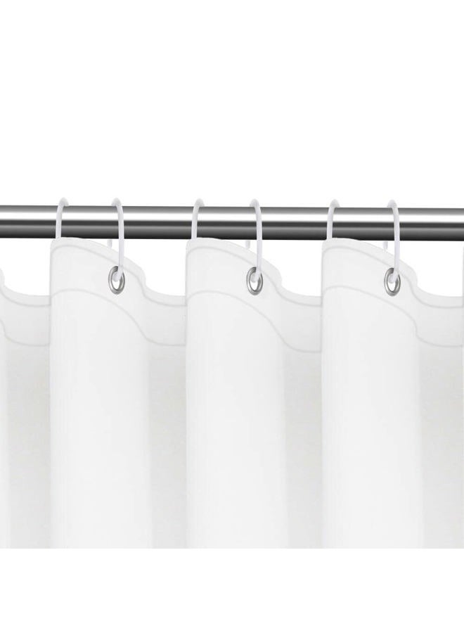 FGY Shower Curtain Liner, 72 X 72 INCH PEVA Shower Curtain Liner with 14 Hooks, Heavy Duty Waterproof & Washable Shower Curtain Liner for Bathroom, White - Image 1