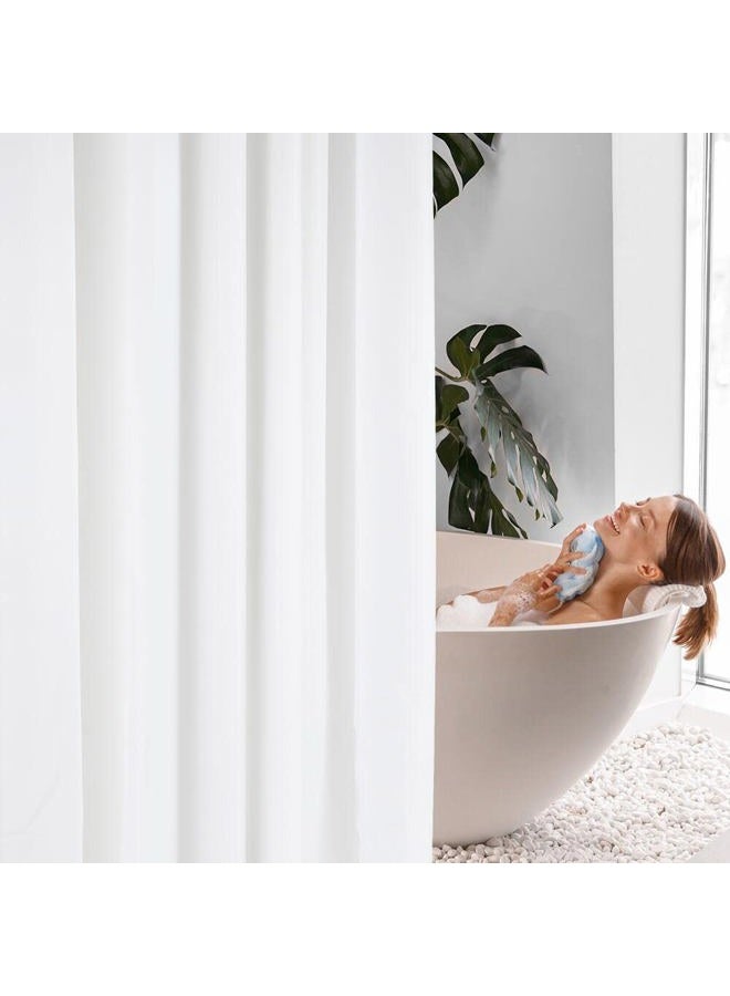 FGY Shower Curtain Liner, 72 X 72 INCH PEVA Shower Curtain Liner with 14 Hooks, Heavy Duty Waterproof & Washable Shower Curtain Liner for Bathroom, White - Image 2