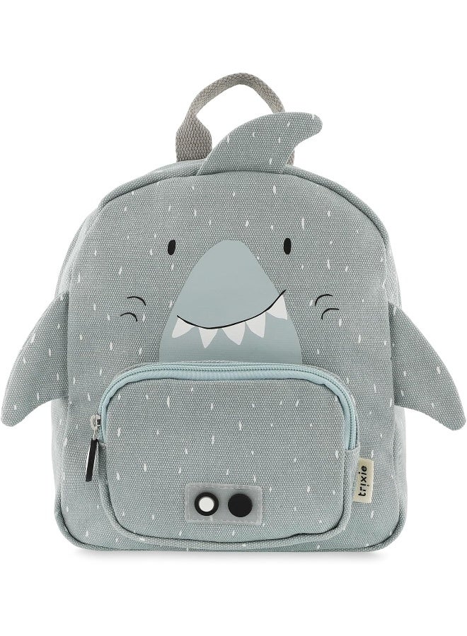 Trixie Small Backpack - Mr. Shark- School Bag Water Repellent - Small Backpack for Child - Small Gym Bag - Grey