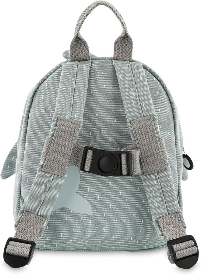 Trixie Small Backpack - Mr. Shark- School Bag Water Repellent - Small Backpack for Child - Small Gym Bag - Grey