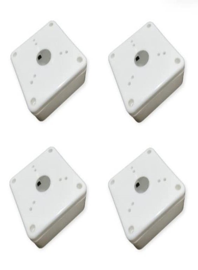 Bectro 4×4 Inch Square PVC CCTV Junction Box | Virgin Made | For CCTV & Electricals with Self-Tightening Screws (Pack of 4) - Image 1
