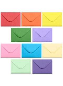 MATICAN Gift Card Envelopes Gummed 100Count Mini Envelopes Paper Business Card Envelopes Bulk Tiny Envelope Pockets For Small Note Cards 10 Colors 4 X 2.7 Inches  - Image 1