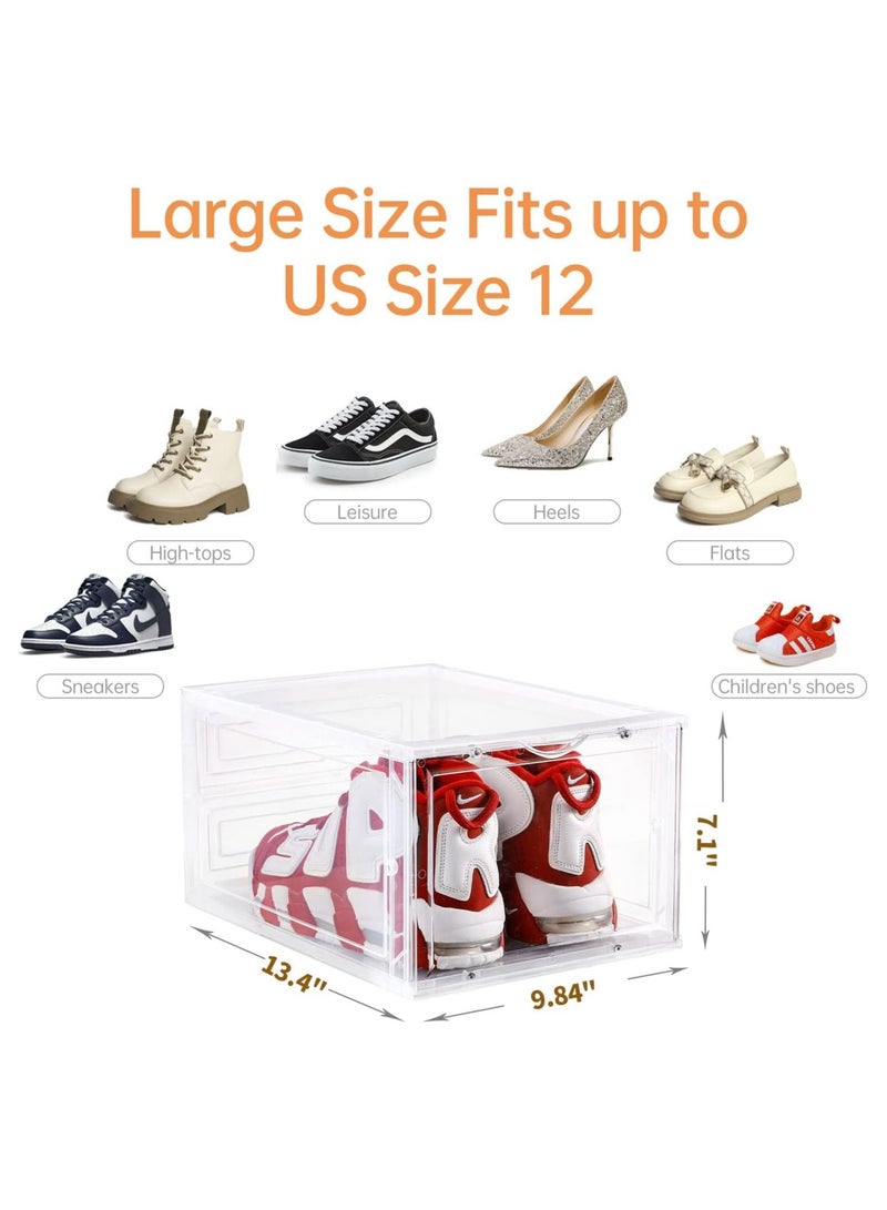 Cool Baby Style Shoe Storage Box Set of 8 Shoe Box Clear Plastic Stackable Drop Front Shoe Box with Lids  - Image 2
