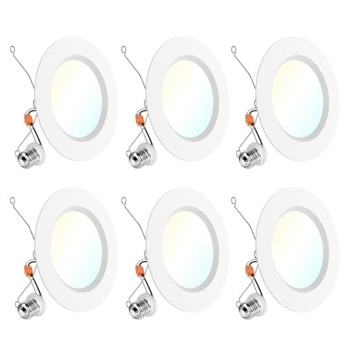 Sunco Lighting Sunco 6 Pack 6 Inch LED Recessed Light Retrofit, Can Lights for Ceiling, 1700 LM High Brightness, Selectable CCT 2700K/3000K/4000K/5000K/6000K, 17W=120W, Dimmable, Baffle Trim, Damp Rated UL - Image 1