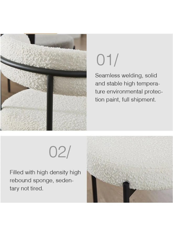 Comfynest Modern Luxury Lamb Wool Chair Elegant Medium Back Design for Dining Rooms, Restaurants Hotels and Office Visitors with Sleek Black Metal Legs - Image 5