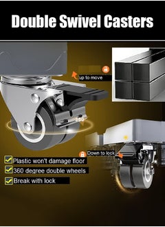 APEX Washing Machine Fridge Stand Mobile Base With 4 Locking Refrigerator Wheels And 8 Strong Feet For Washing Machine Stand Pedestal, Fridge Base Stand, Adjustable Appliance Dolly Square, Moving Roller  - Image 4