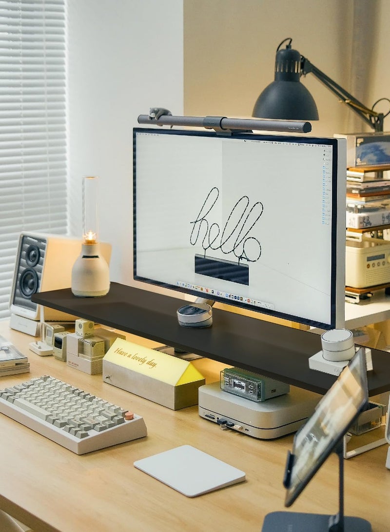 2 Height Ergonomic Adjustable Acrylic Wood Clear Monitor Riser Stand, TV Screen Stand, Computer Stand, Desktop Storage Shelf, Desktop Storage Rack with Keyboard Organizer - Image 5