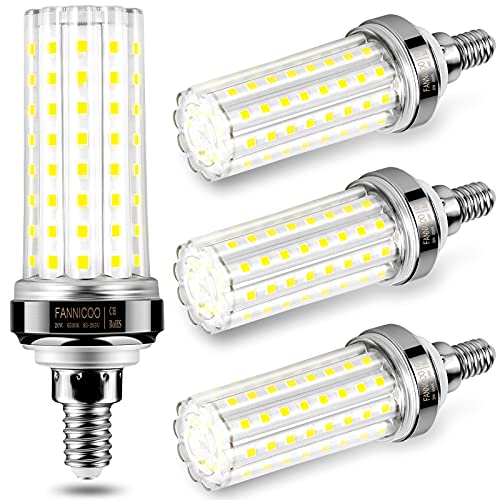 FanNicoo E12 LED Bulbs,20W LED Corn Light Bulb 150W Equivalent 2500 Lumen 6500K Cool Daylight White Non-dimmable LED Candelabra Bulbs Pack of 4 - Image 1
