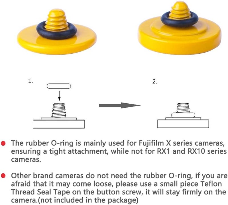 VKO Yellow Metal Soft Shutter Release Button,Delicate Camera Shutter Button 11mm Concave 10mm Convex Surface(2 Pack) - Image 2