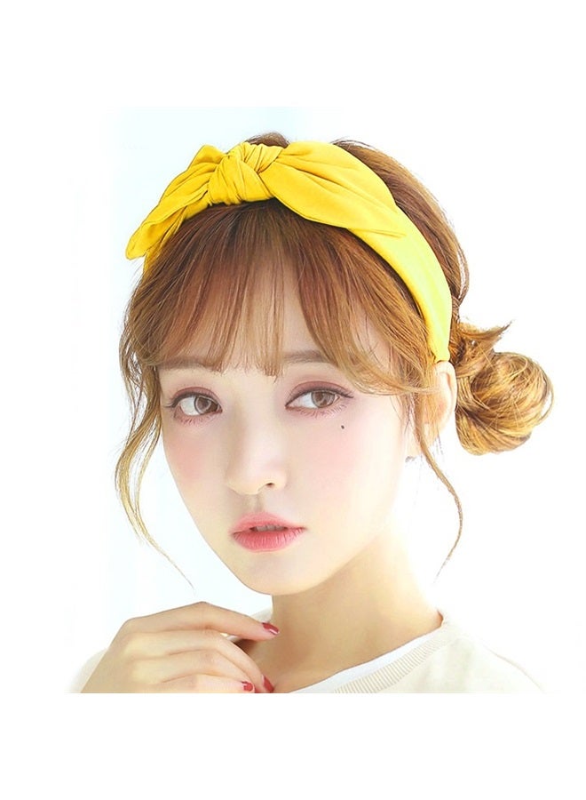 Miayon Women Hair Bands Bows Knot Headbands Rabbit Ear Headwraps Turban Hairband Hair Accessories 10pcs Solid Color for Woman Girls - Image 5