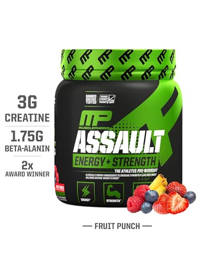 MusclePharm Assault Pre-Workout System Fruit Punch Flavor 30 Servings 0.76 Pound - Image 2